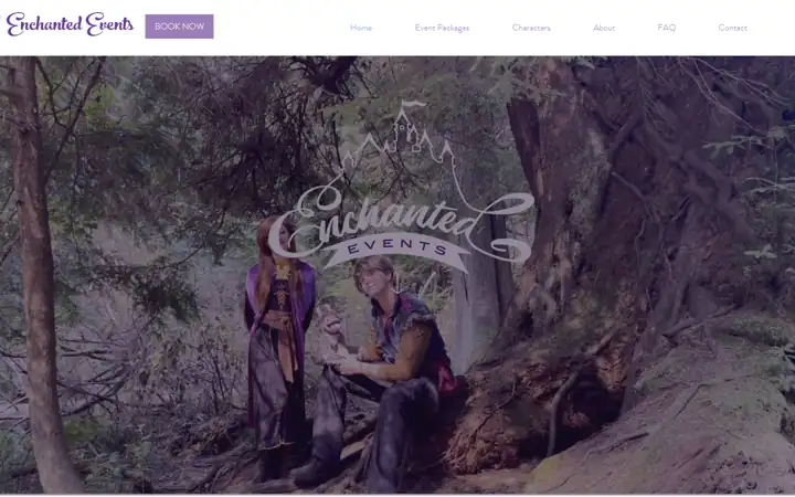 Enchanted Events homepage captured September 2026