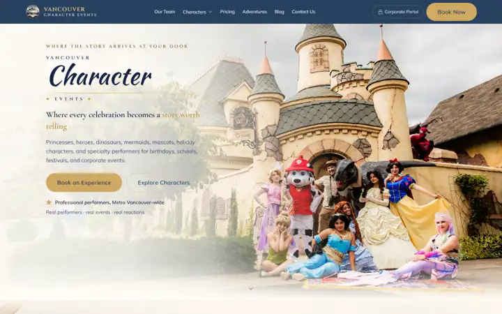 Vancouver Character Events homepage captured September 2026