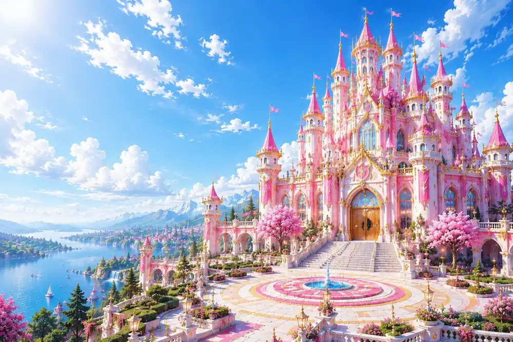 The pink castle, lake and blossom-filled gardens of Vancouver Character Events’ Princess Realm
